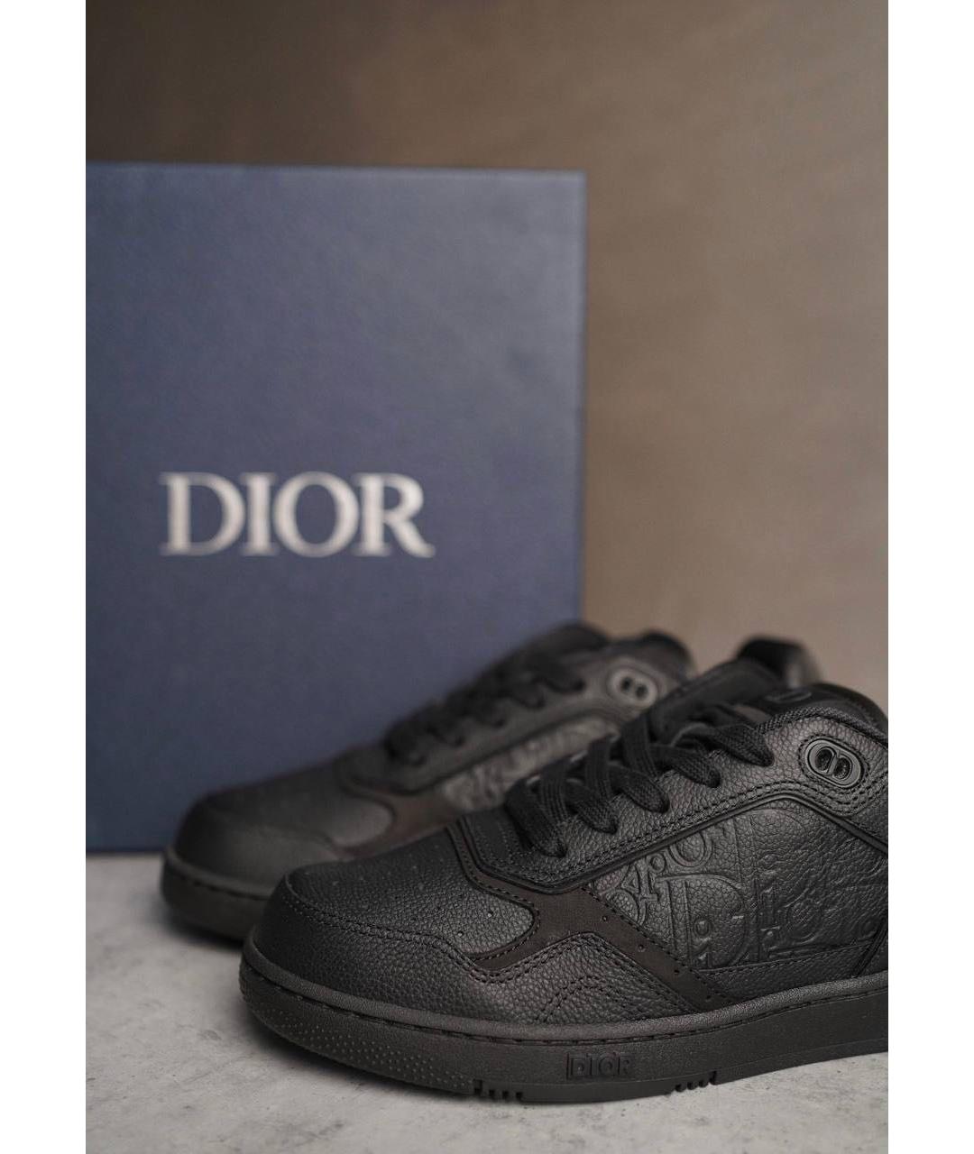 CHRISTIAN DIOR Черные кожаные низкие кроссовки / кеды, фото 2
