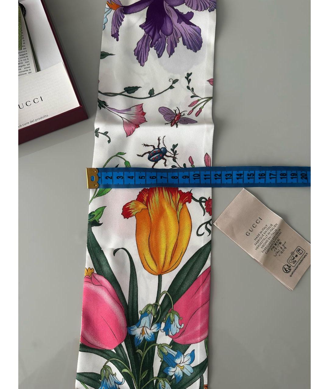 GUCCI Белый шелковый платок, фото 6