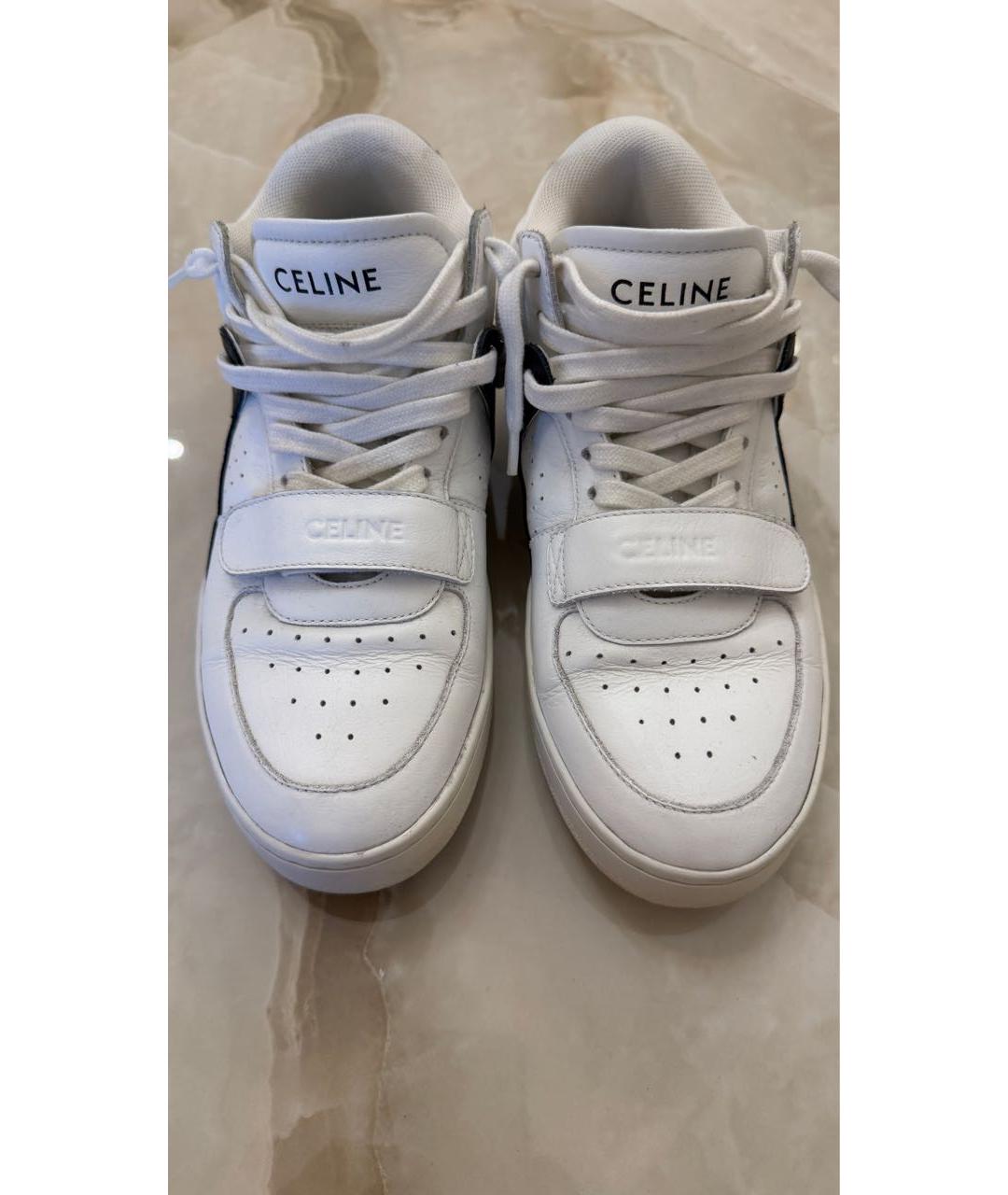 CELINE Белые кожаные кеды, фото 3