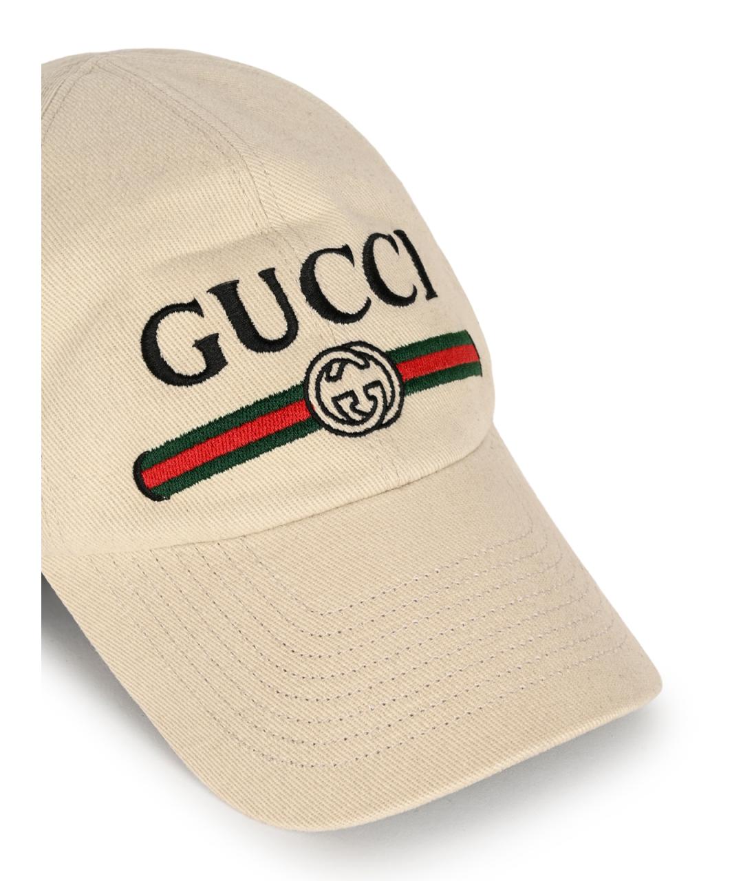 GUCCI Бежевая хлопковая кепка/бейсболка, фото 4