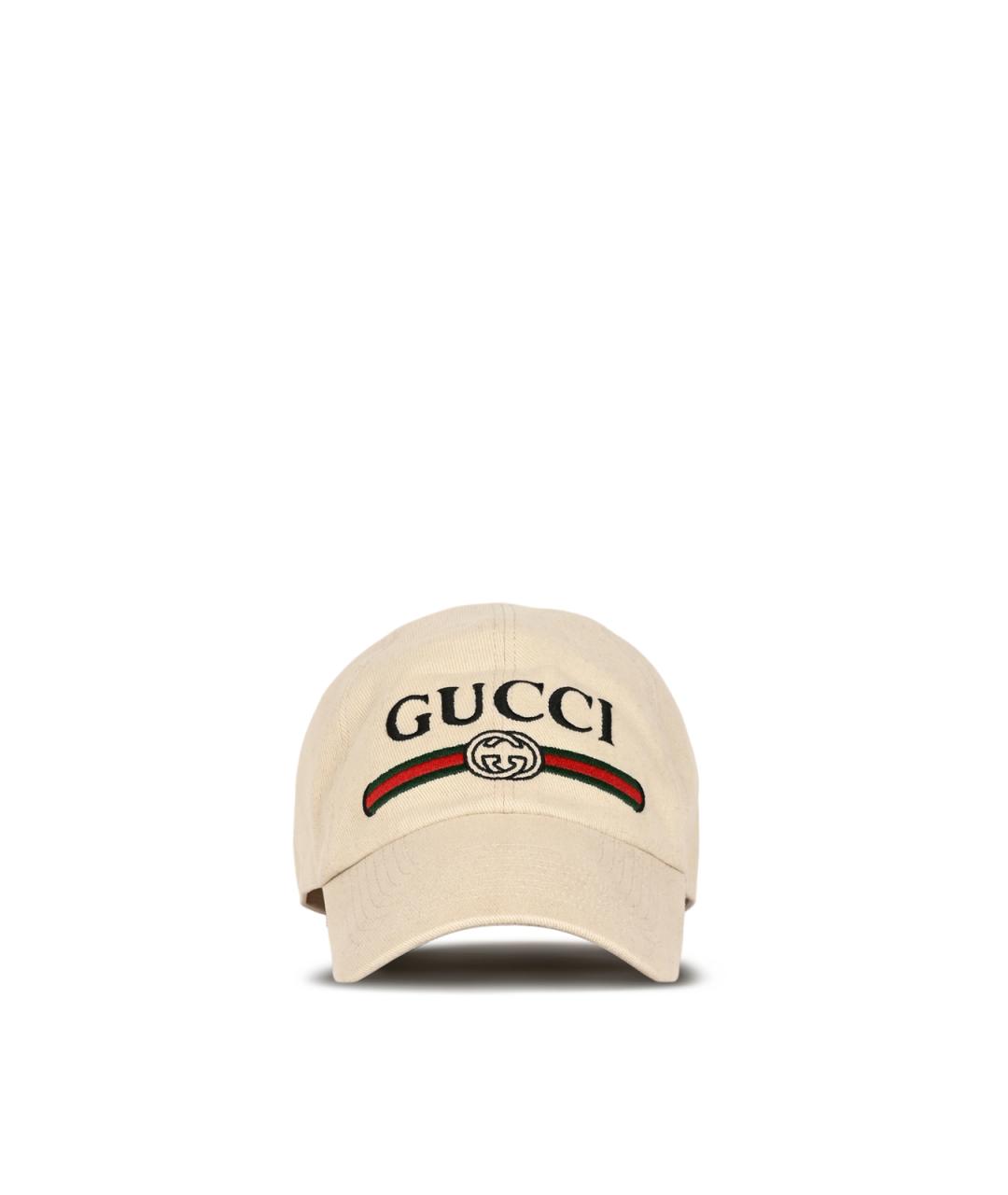 GUCCI Бежевая хлопковая кепка/бейсболка, фото 1