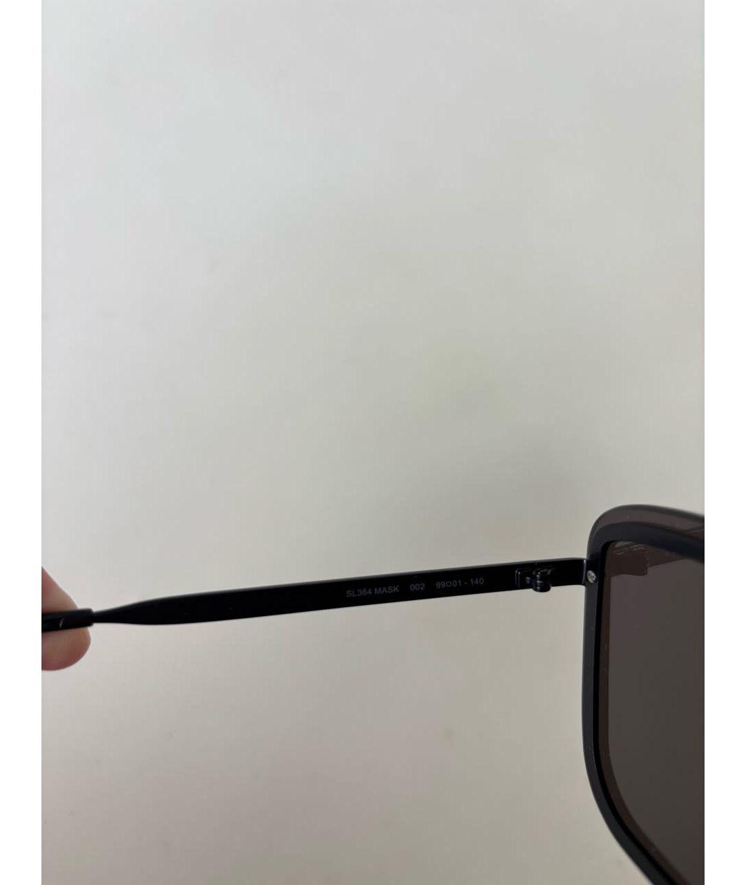 SAINT LAURENT Черные металлические солнцезащитные очки, фото 3