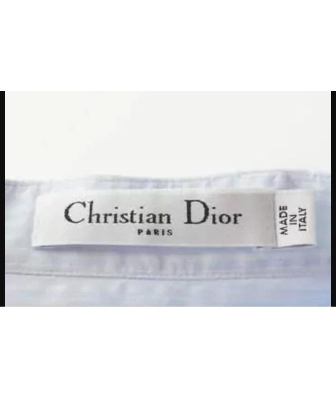 CHRISTIAN DIOR Голубая хлопковая рубашка, фото 7