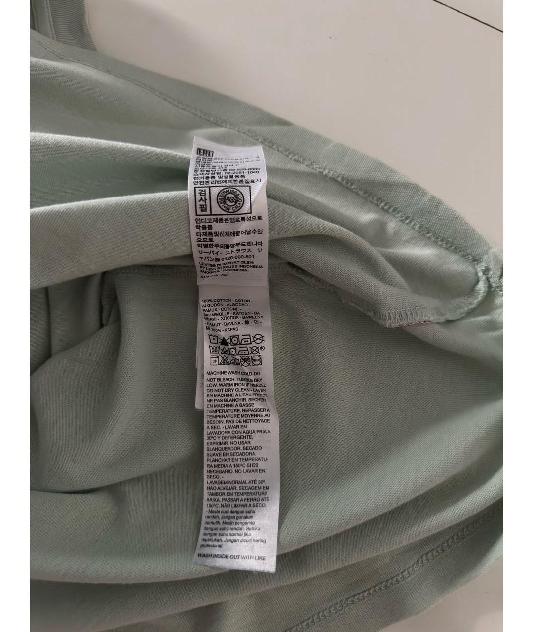 LEVI'S Зеленая хлопковая футболка, фото 7