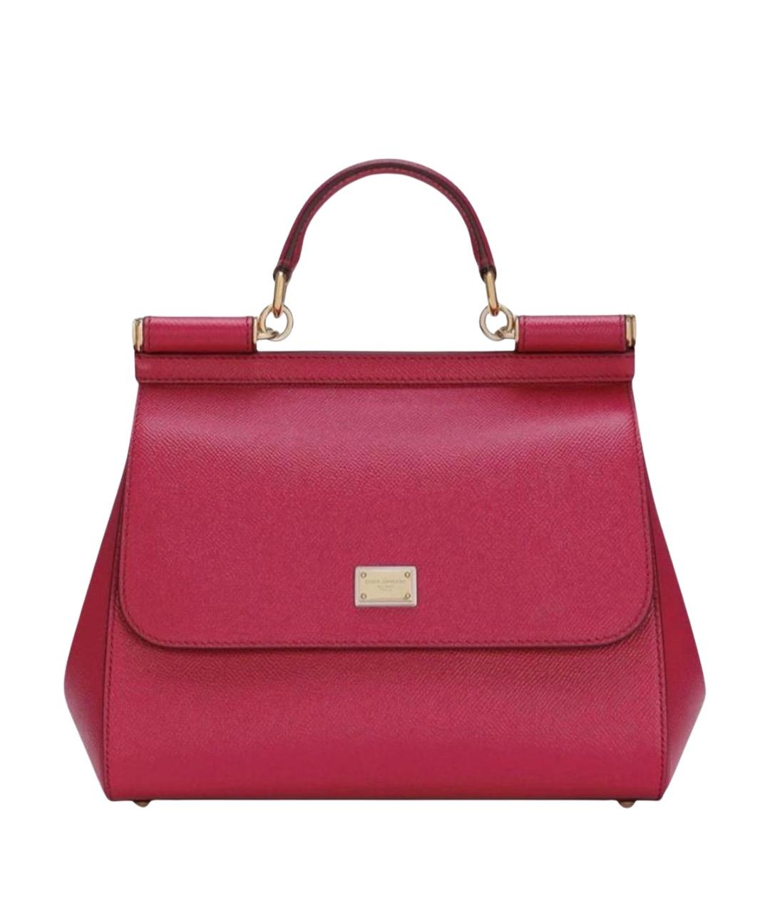DOLCE&GABBANA Розовая кожаная сумка с короткими ручками, фото 1