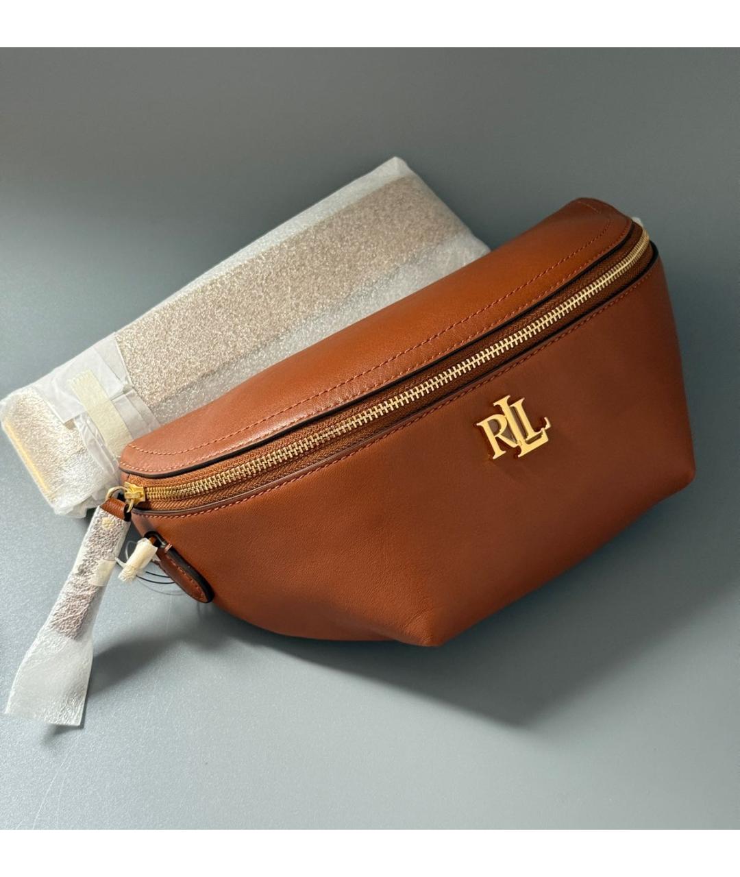 RALPH LAUREN Коричневая кожаная поясная сумка, фото 3