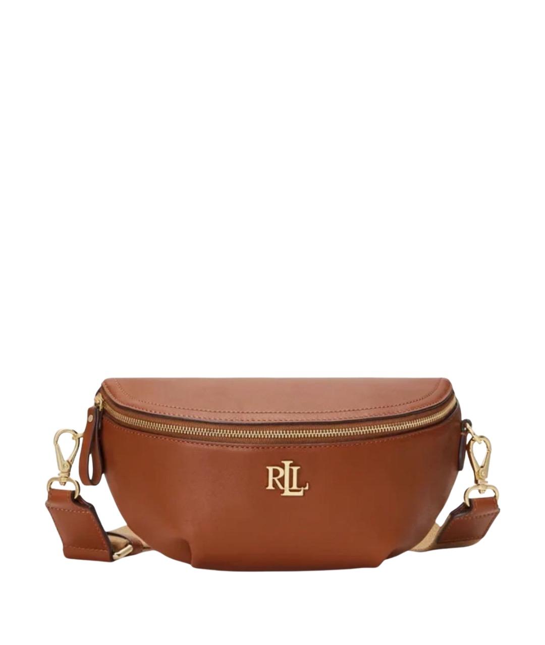 RALPH LAUREN Коричневая кожаная поясная сумка, фото 1