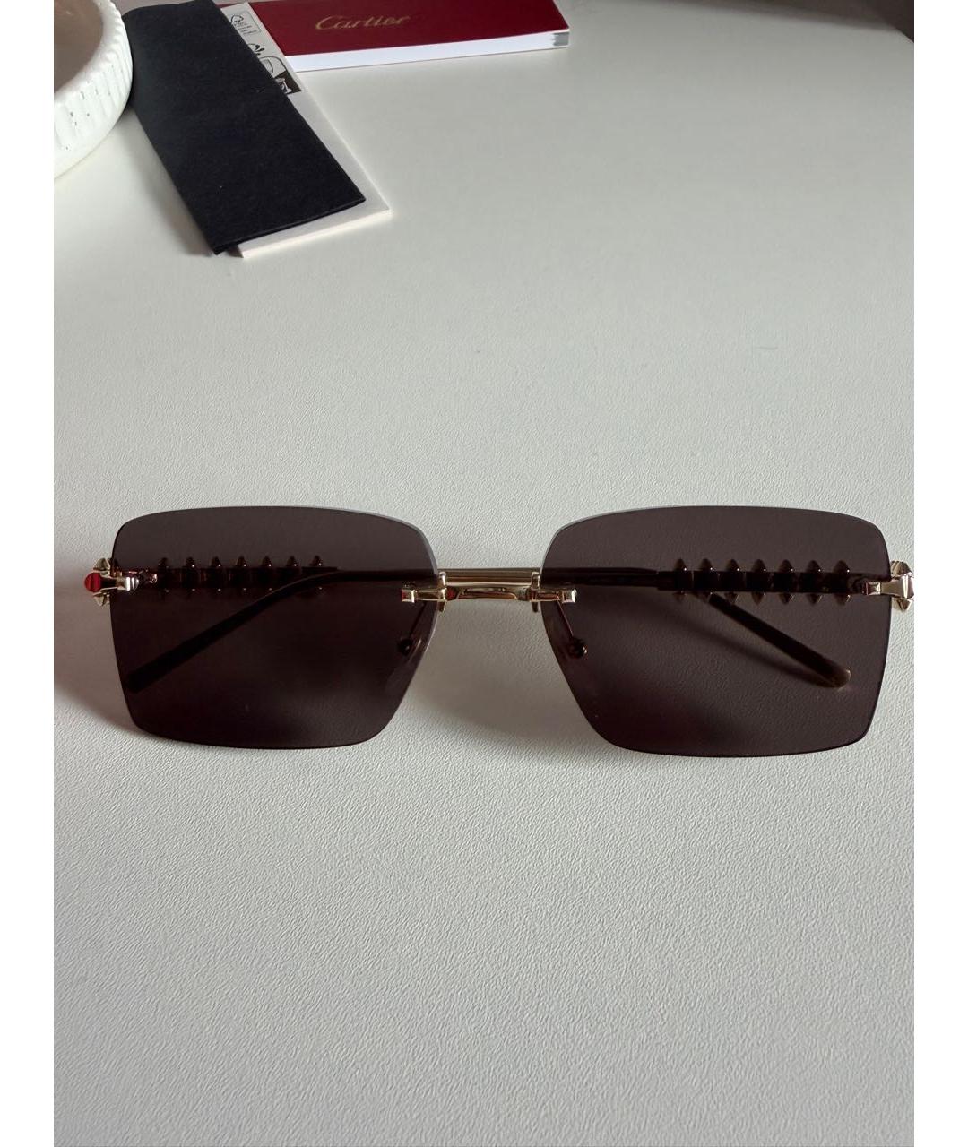 CARTIER Золотые металлические солнцезащитные очки, фото 8