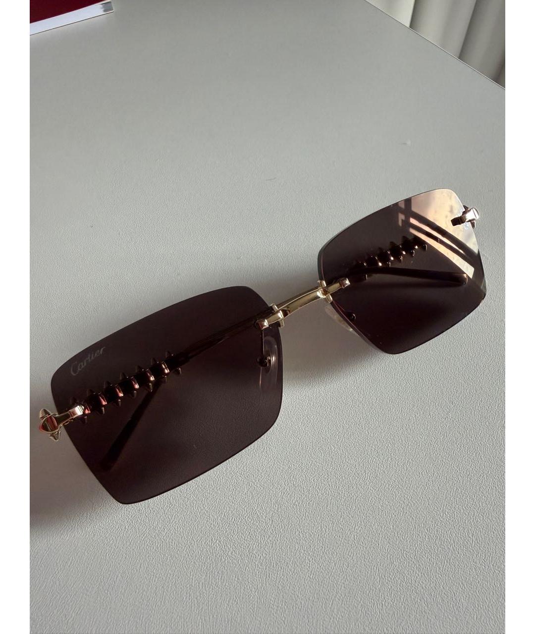 CARTIER Золотые металлические солнцезащитные очки, фото 7