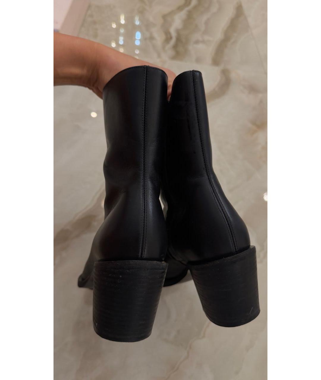 ALEXANDER MCQUEEN Черные кожаные полусапоги, фото 3