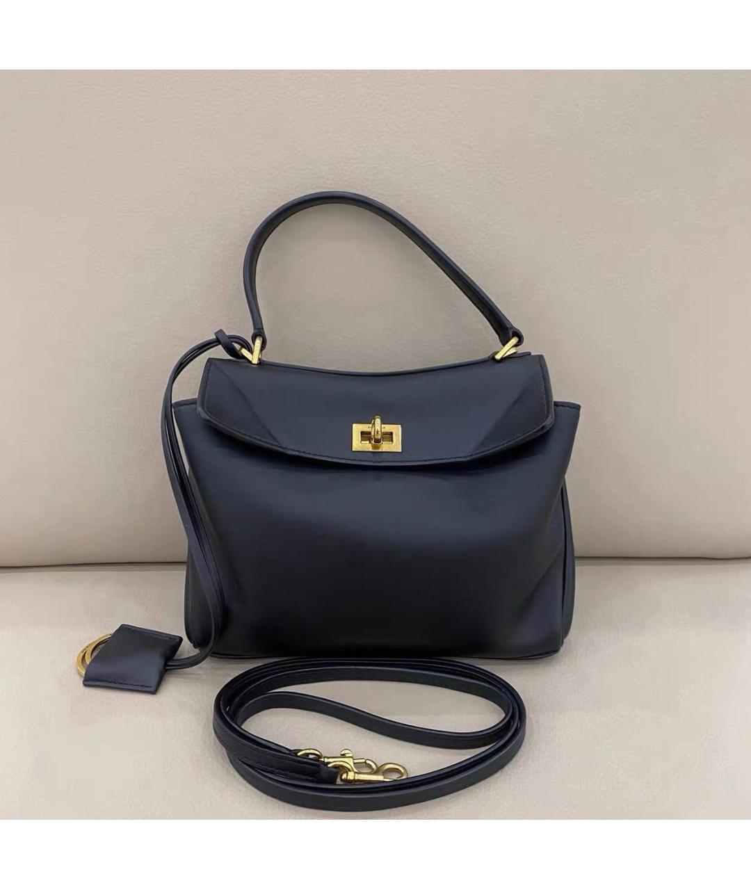 BALENCIAGA Черная кожаная сумка с короткими ручками, фото 2