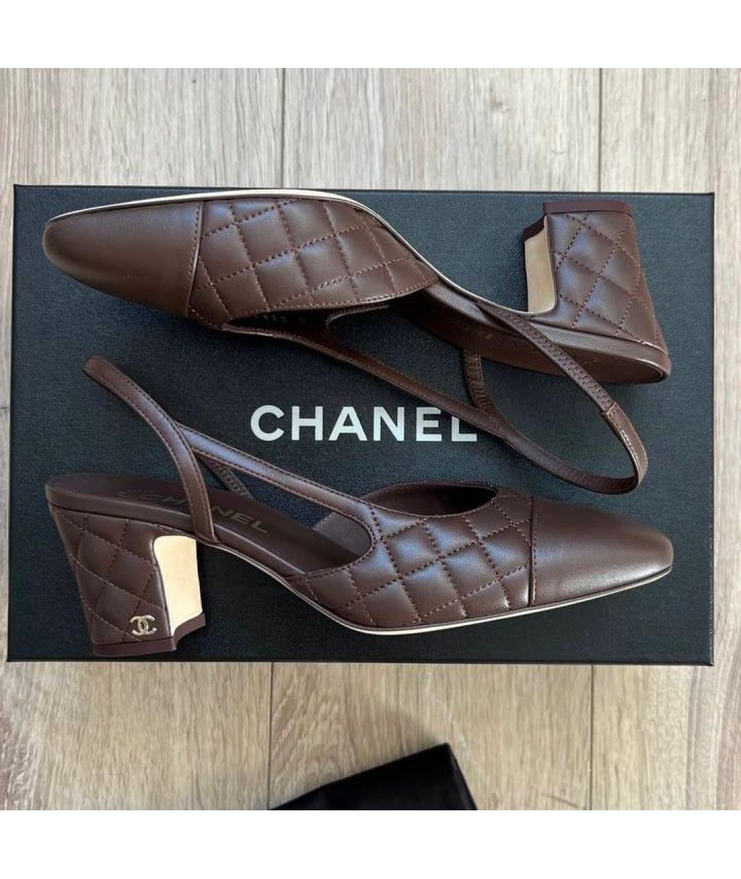 CHANEL Коричневые кожаные туфли, фото 7