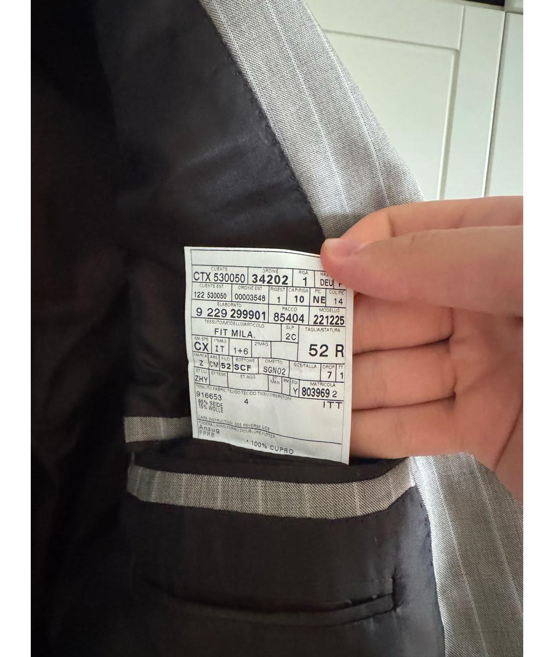ZEGNA Серый классический костюм, фото 4