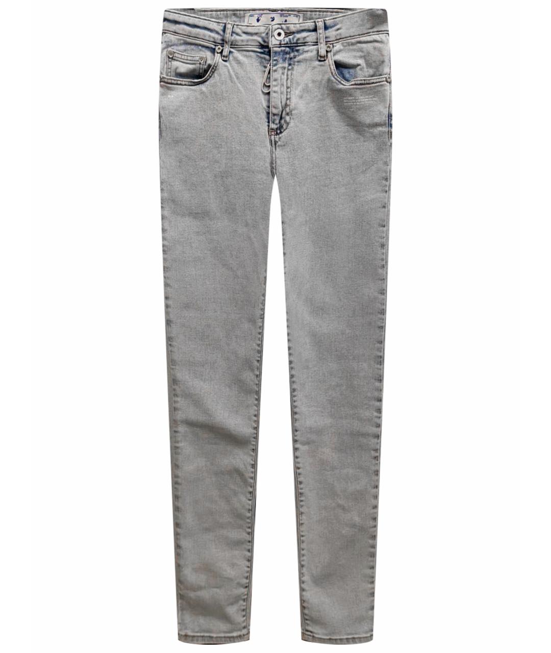 OFF-WHITE Голубые джинсы слим, фото 1