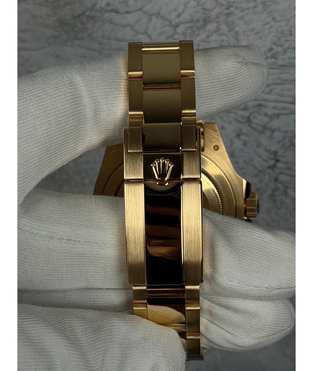 ROLEX Черные часы из желтого золота, фото 7