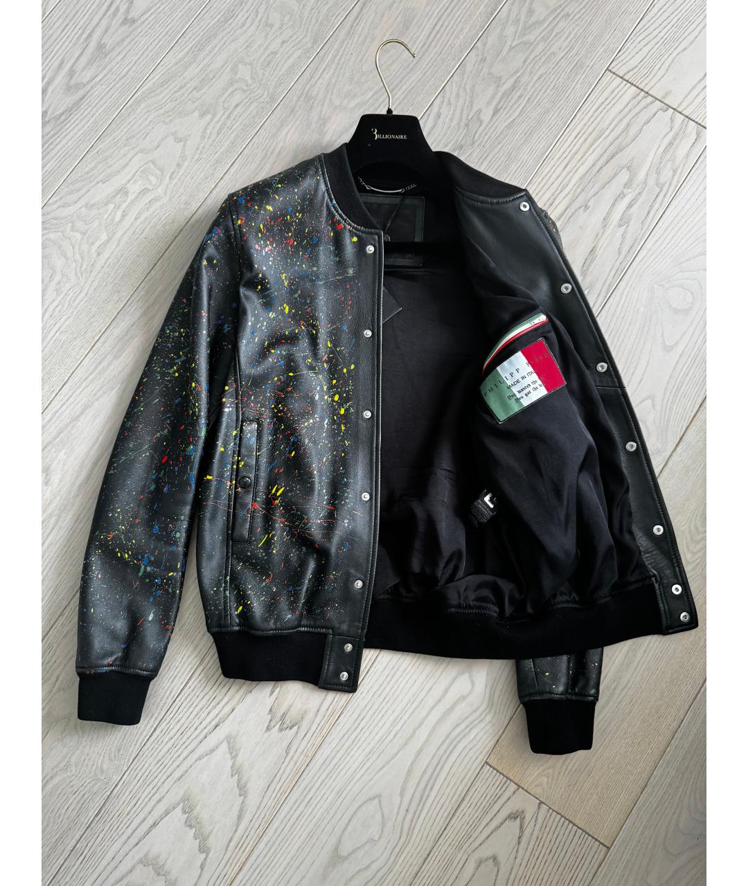 PHILIPP PLEIN Черная кожаная куртка, фото 3