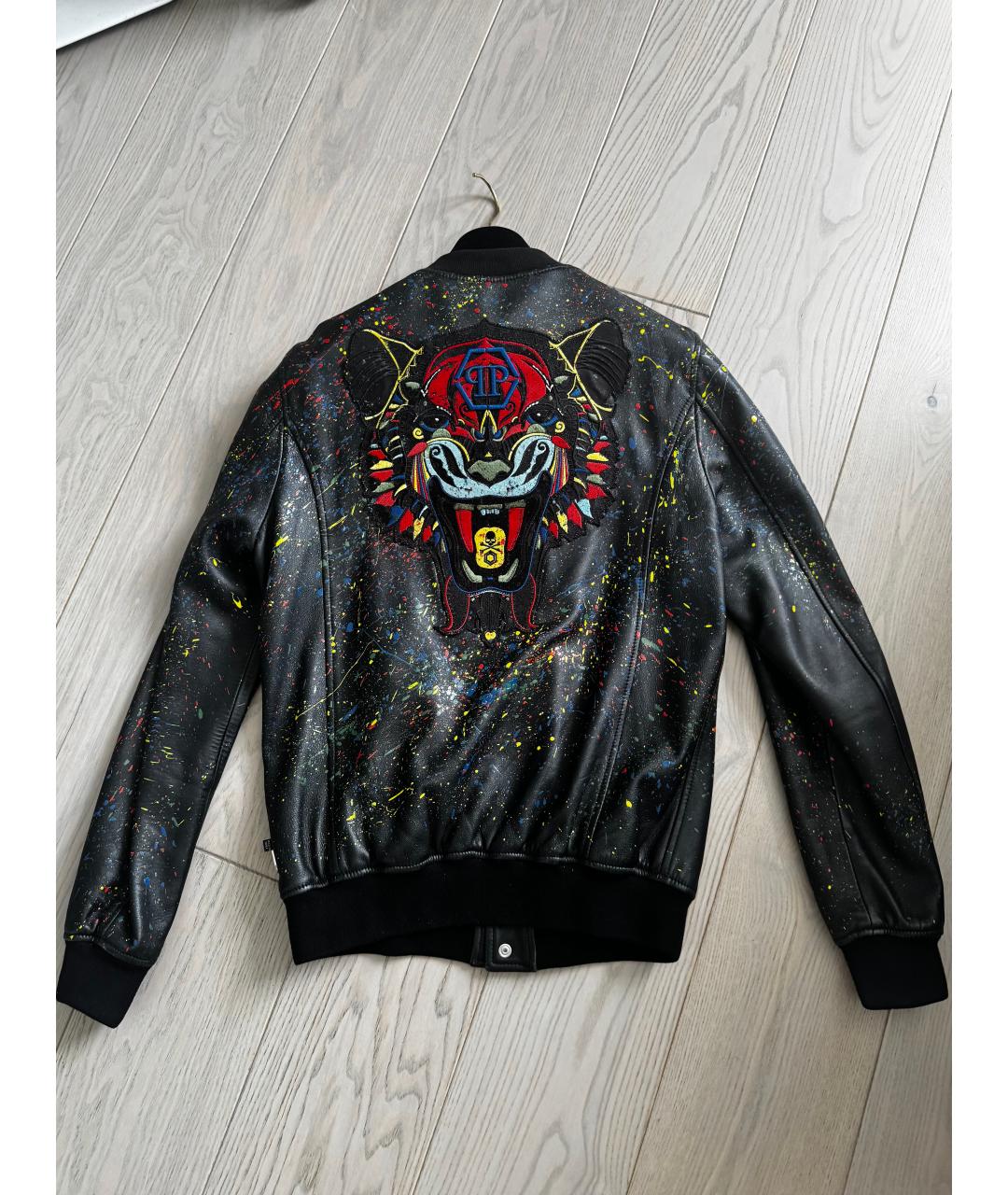 PHILIPP PLEIN Черная кожаная куртка, фото 2