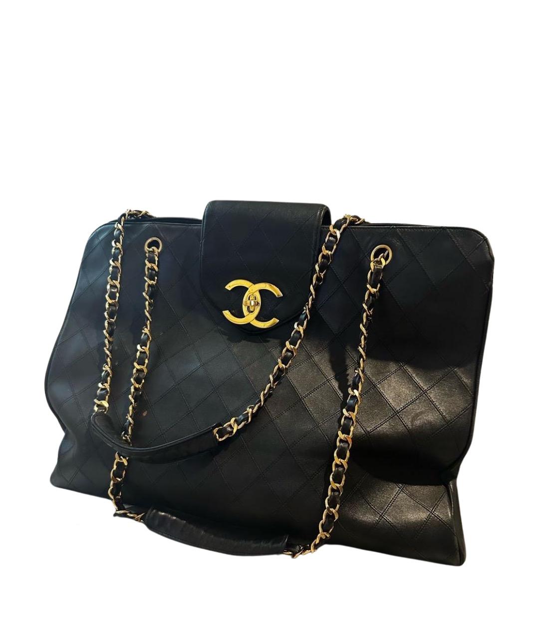 CHANEL Черная кожаная сумка тоут, фото 1