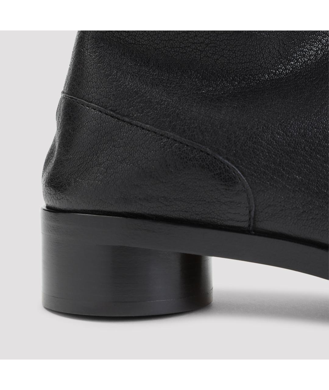 MAISON MARGIELA Черные кожаные высокие ботинки, фото 6