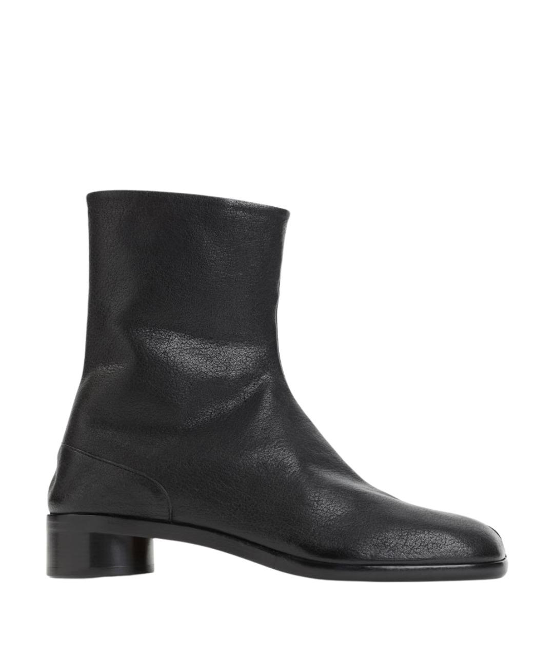 MAISON MARGIELA Черные кожаные высокие ботинки, фото 1
