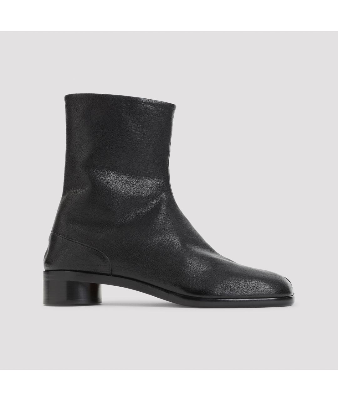 MAISON MARGIELA Черные кожаные высокие ботинки, фото 2