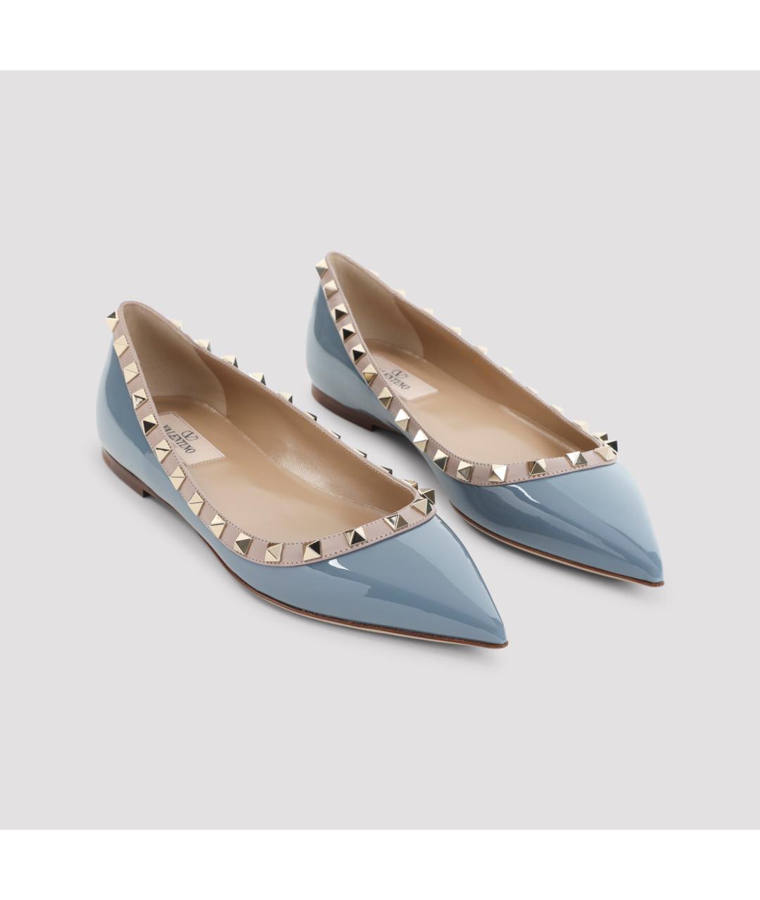 VALENTINO Голубые балетки из лакированной кожи, фото 4