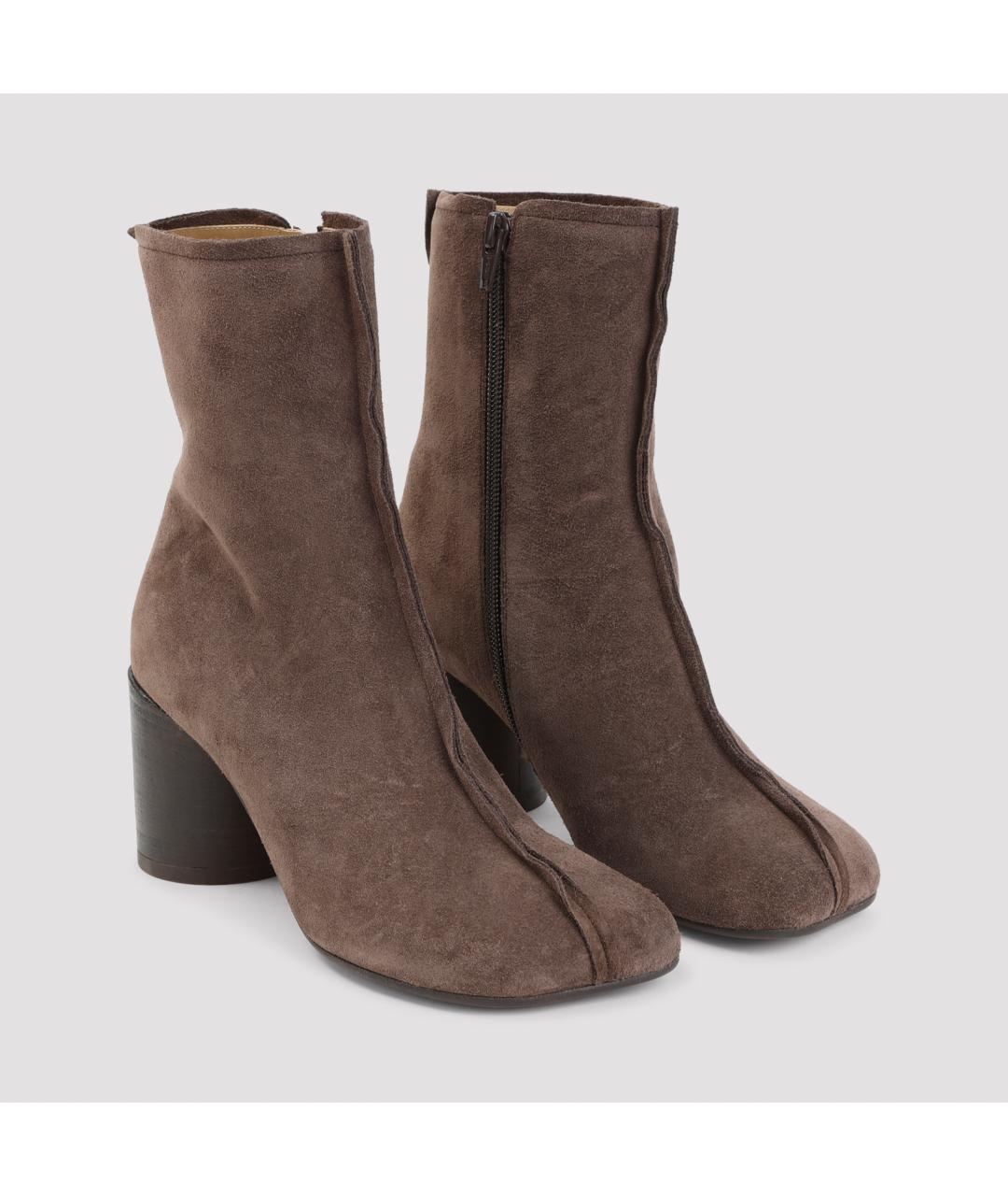 MM6 MAISON MARGIELA Коричневые замшевые ботильоны, фото 4