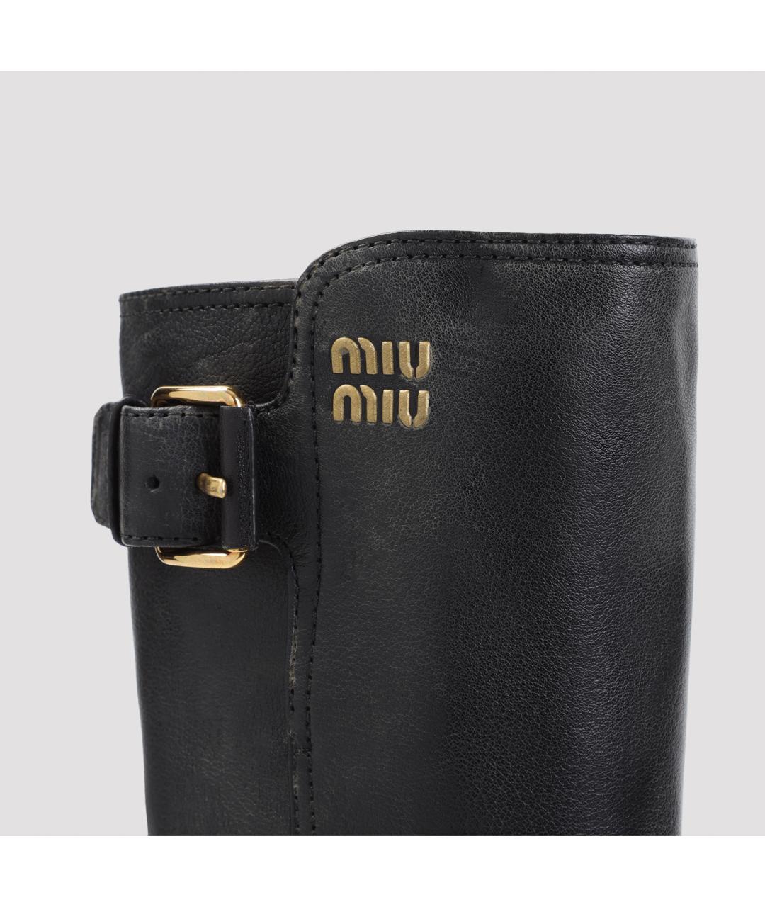 MIU MIU Черные кожаные сапоги, фото 5