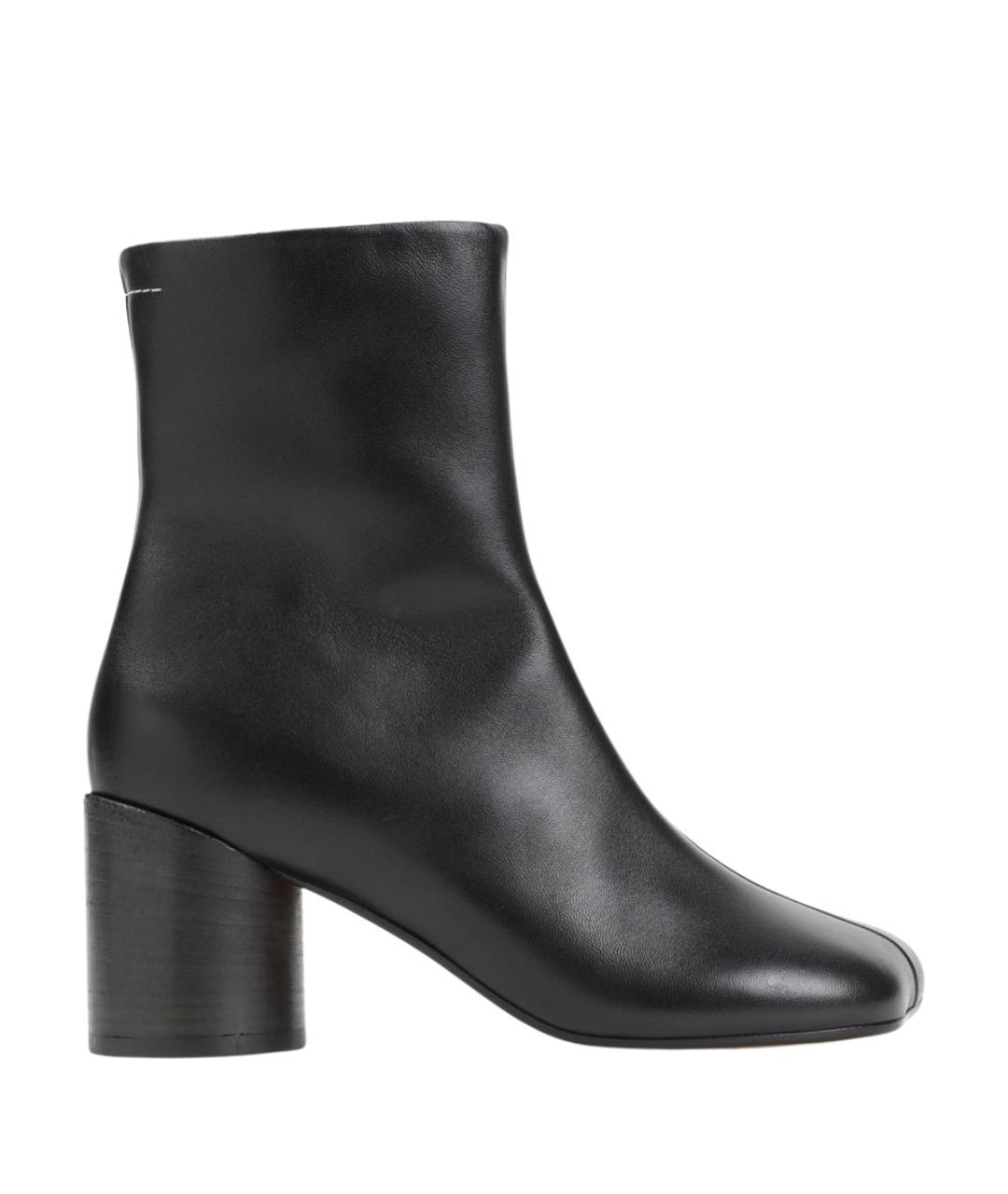 MM6 MAISON MARGIELA Черные кожаные ботильоны, фото 1