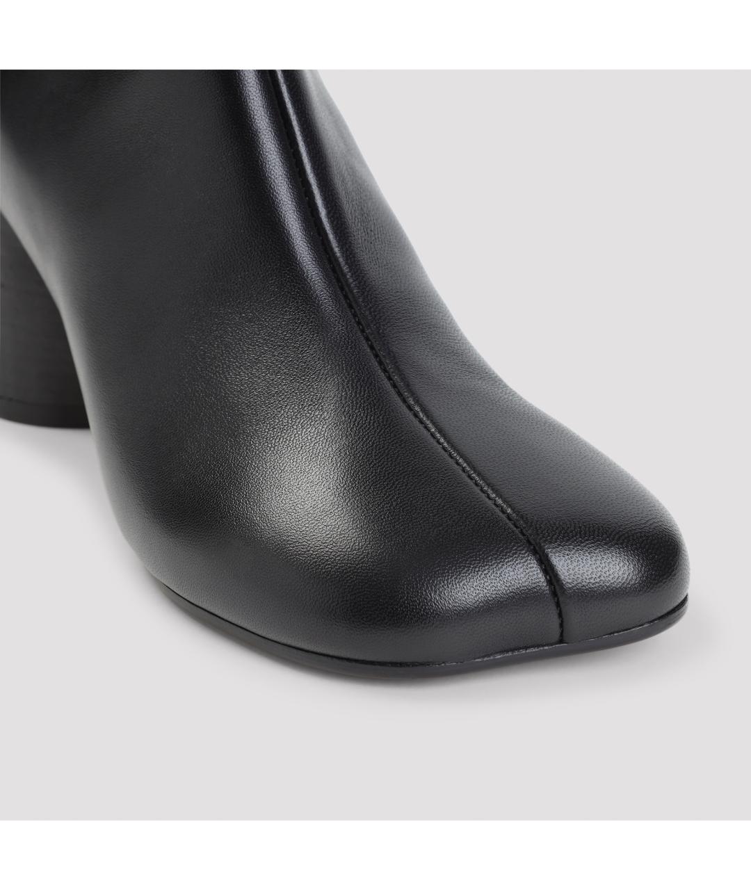 MM6 MAISON MARGIELA Черные кожаные ботильоны, фото 6