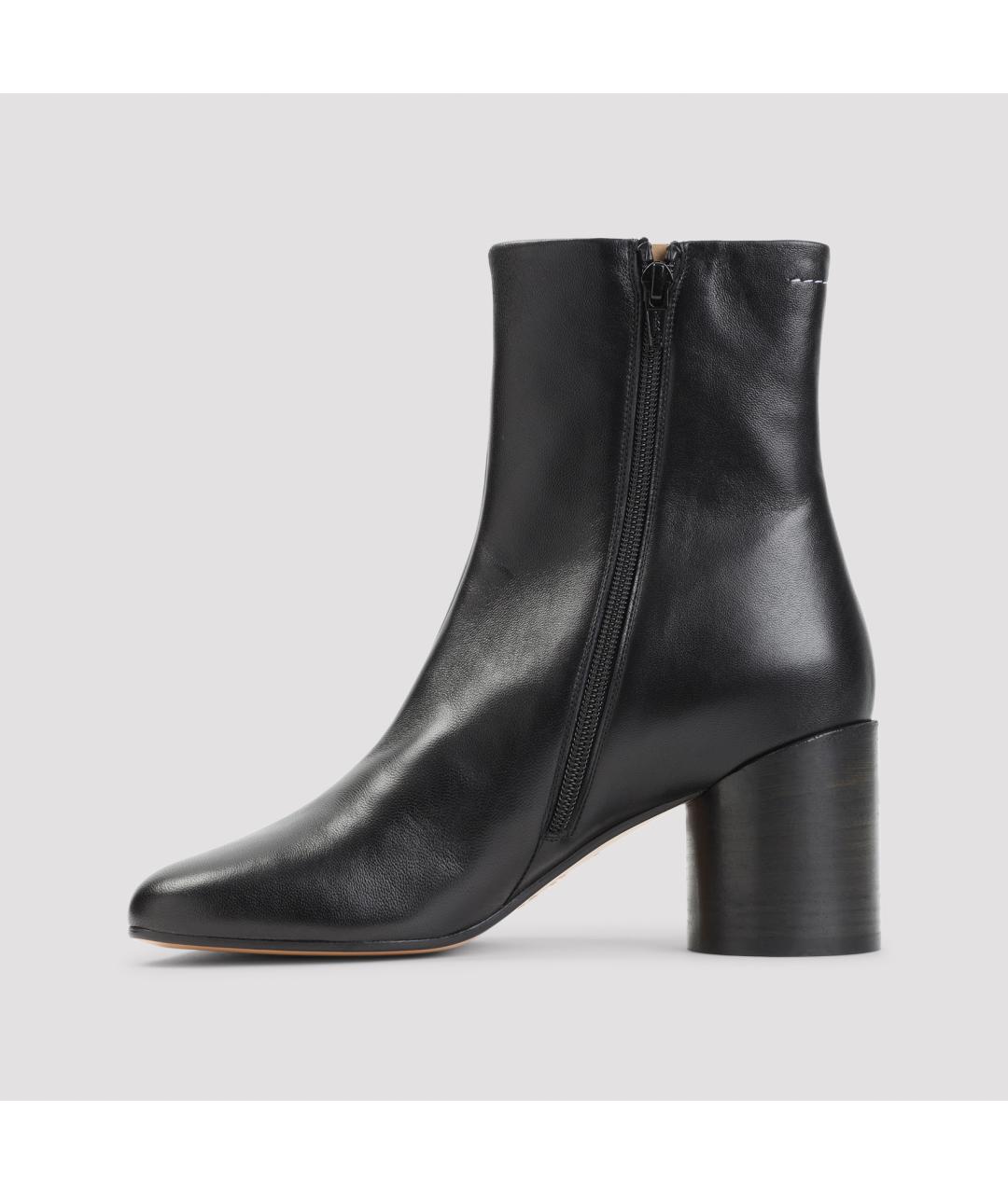 MM6 MAISON MARGIELA Черные кожаные ботильоны, фото 3