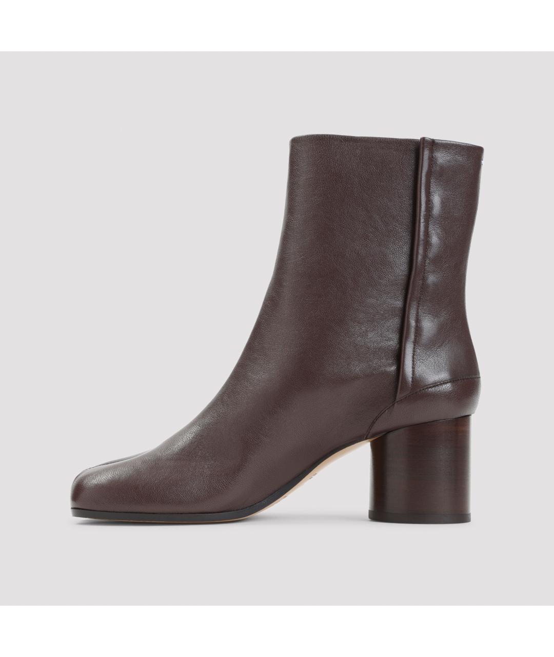 MAISON MARGIELA Коричневые кожаные ботильоны, фото 3