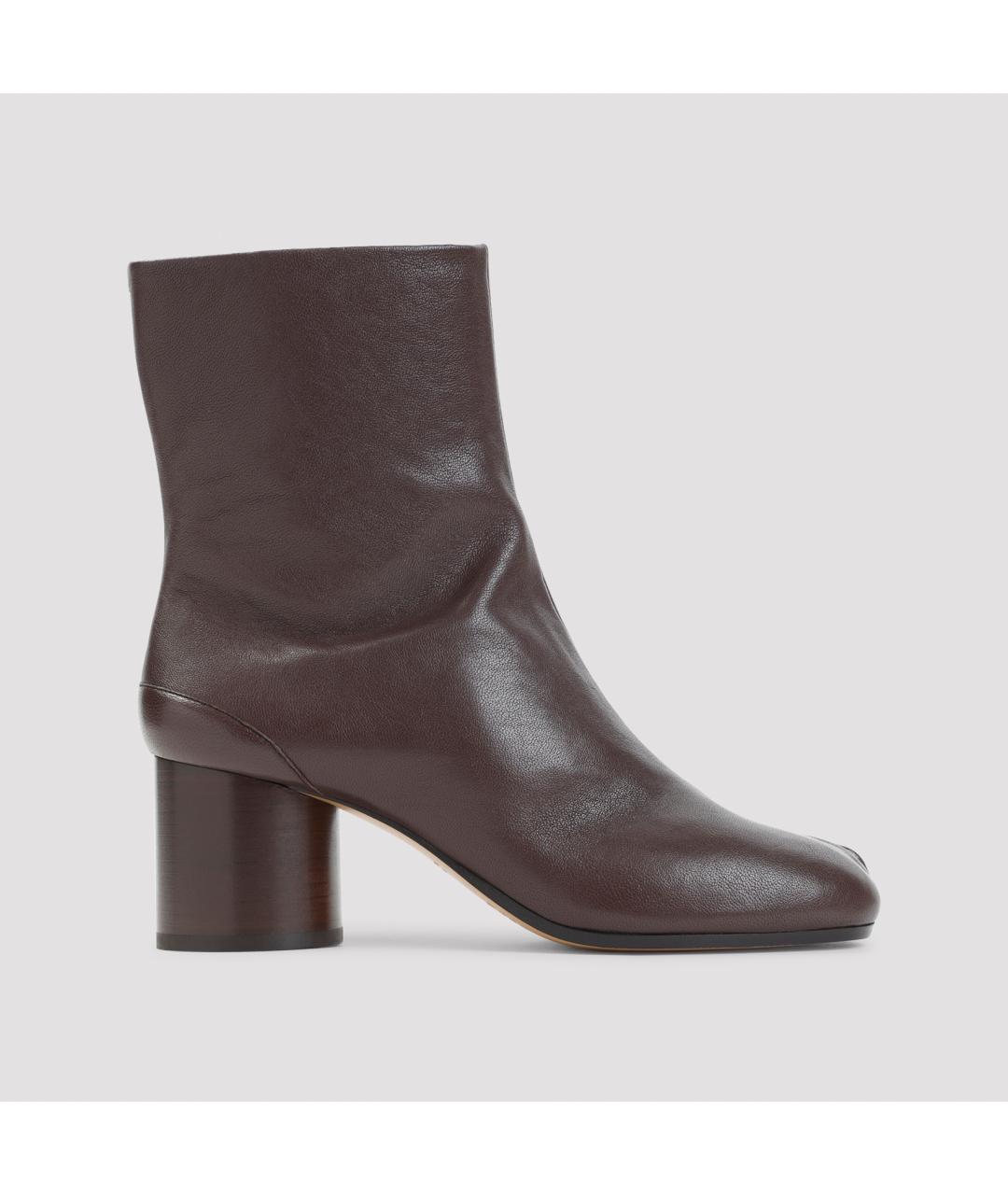 MAISON MARGIELA Коричневые кожаные ботильоны, фото 2