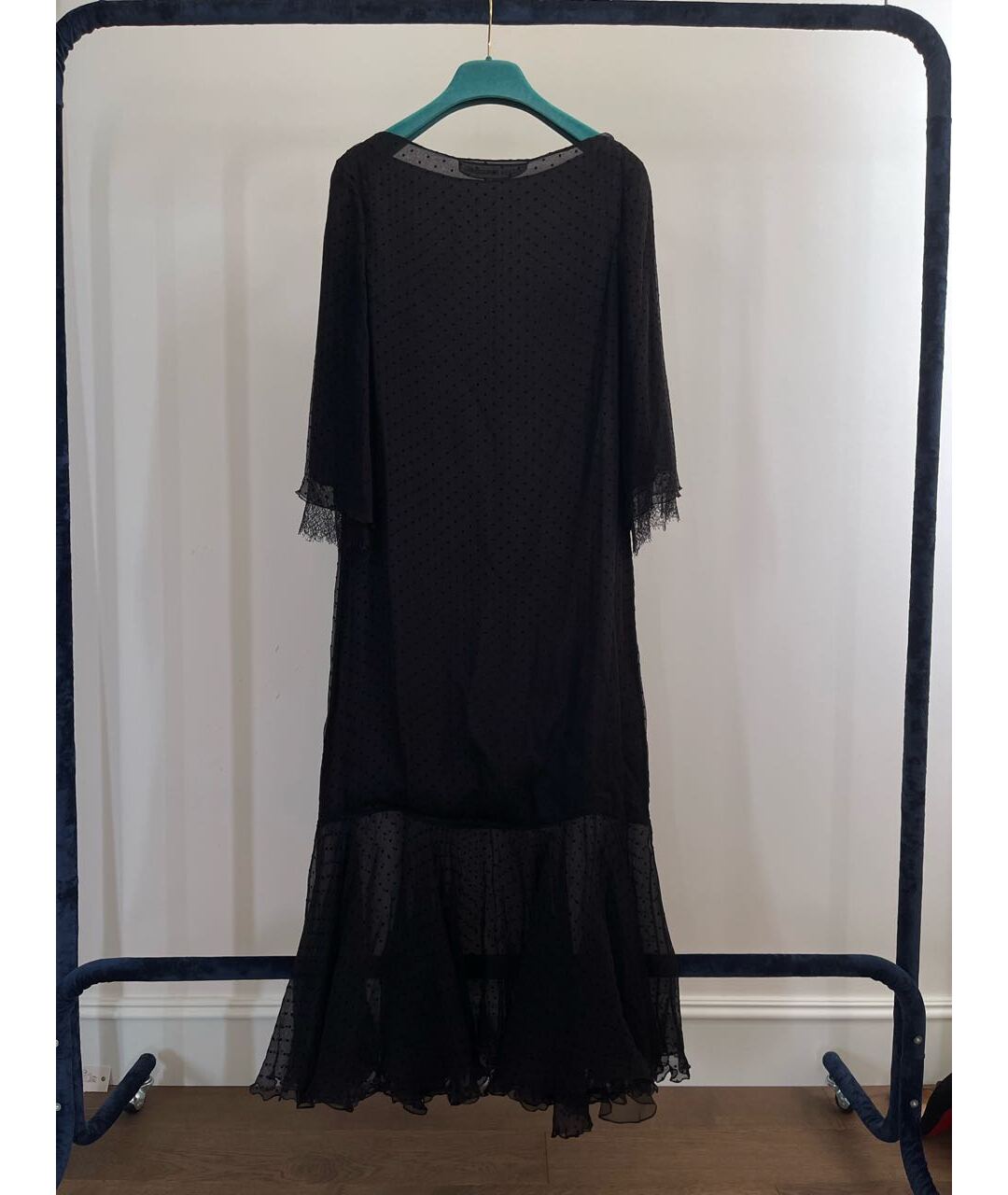 ULYANA SERGEENKO Черное шелковое платье, фото 2