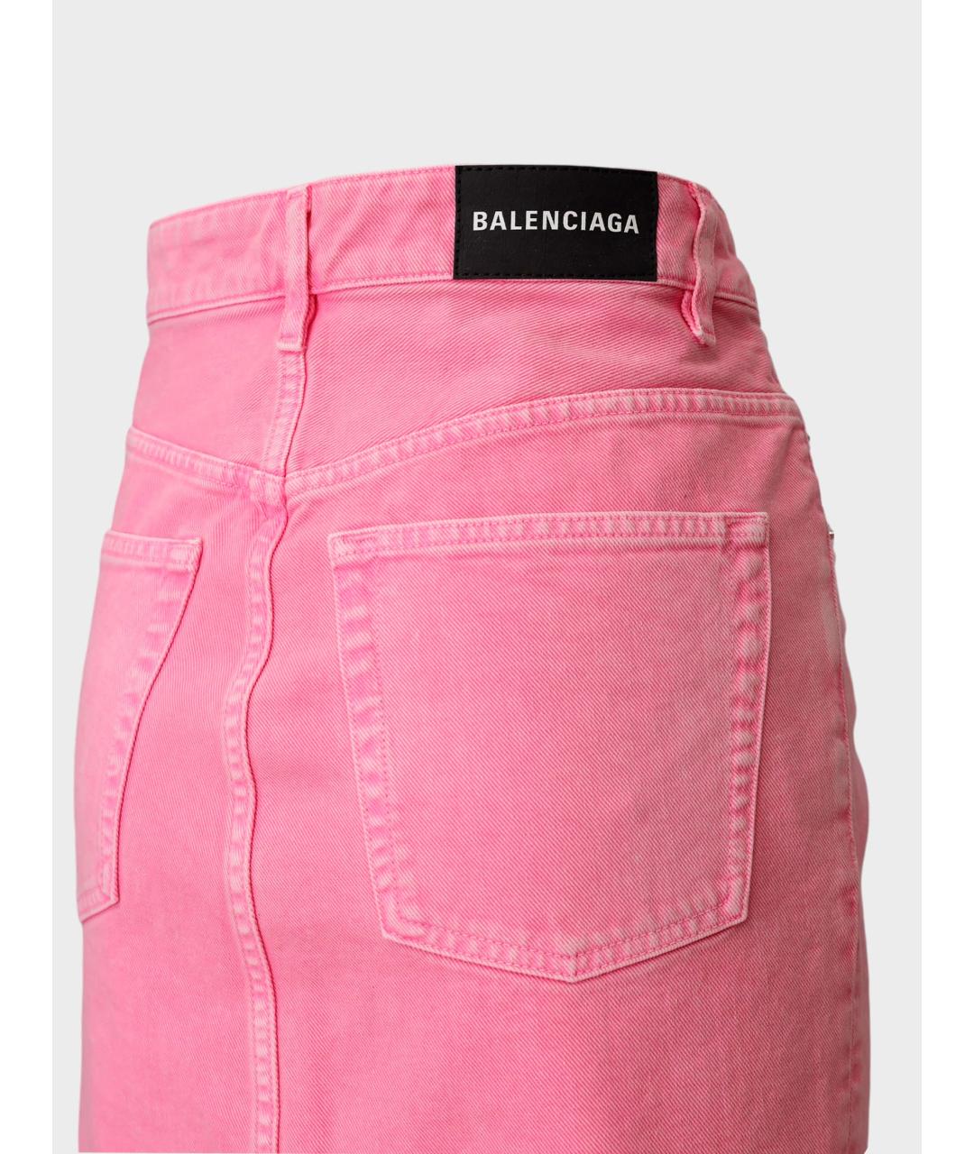 BALENCIAGA Розовая хлопковая юбка мини, фото 4