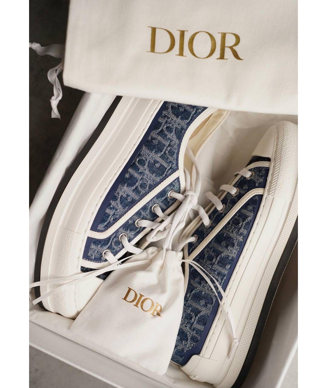 CHRISTIAN DIOR Синие текстильные кеды, фото 4
