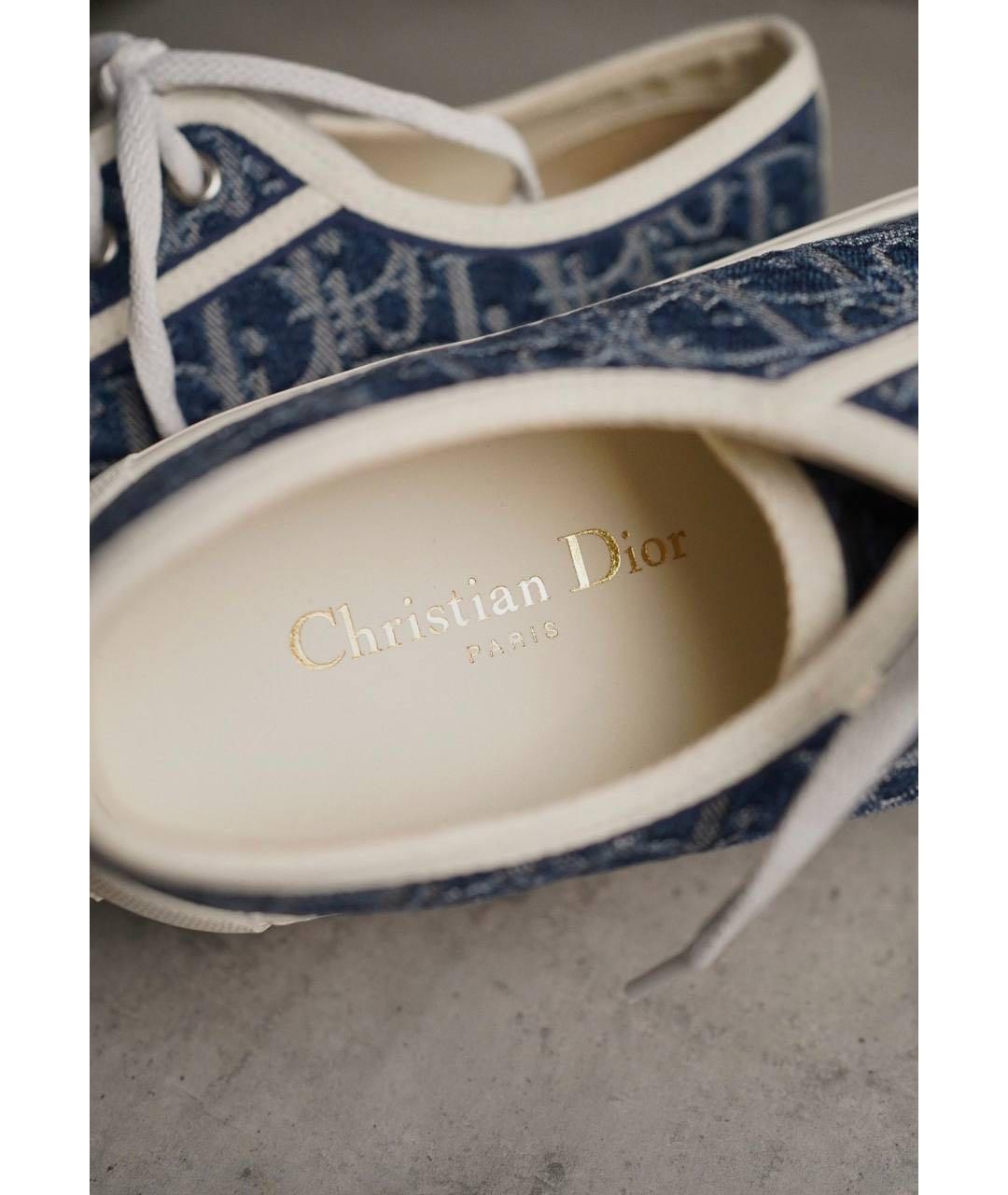 CHRISTIAN DIOR Синие текстильные кеды, фото 6