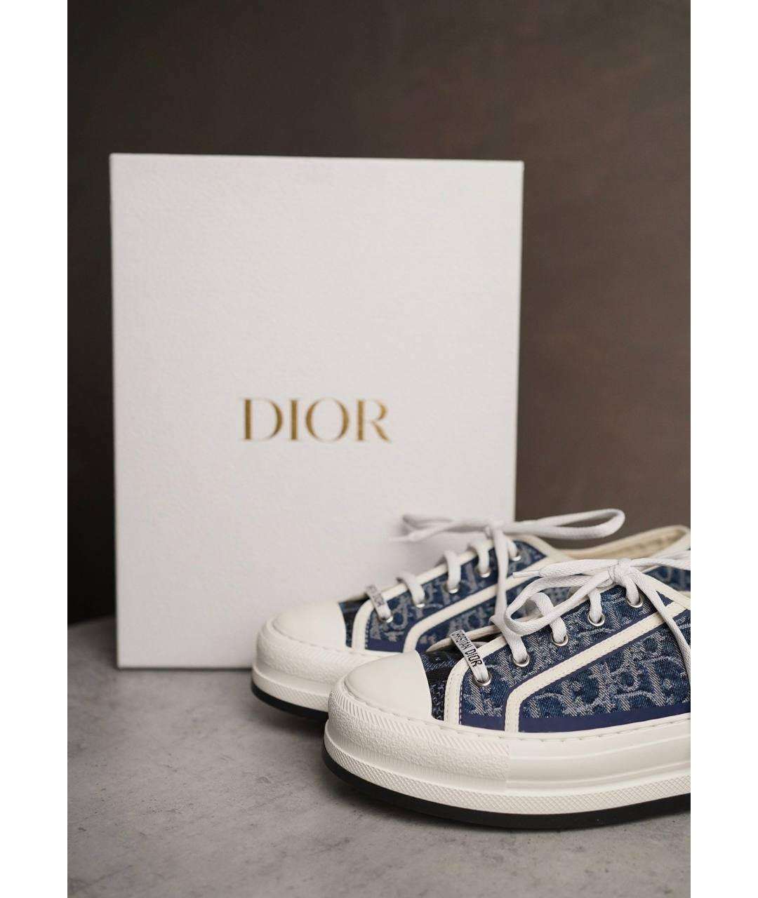 CHRISTIAN DIOR Синие текстильные кеды, фото 2
