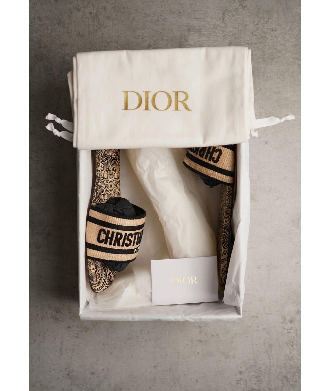 CHRISTIAN DIOR Бежевые шлепанцы, фото 3
