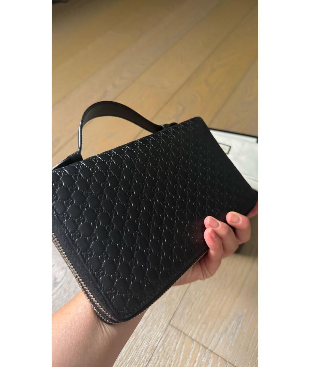 GUCCI Черная кожаная барсетка, фото 3