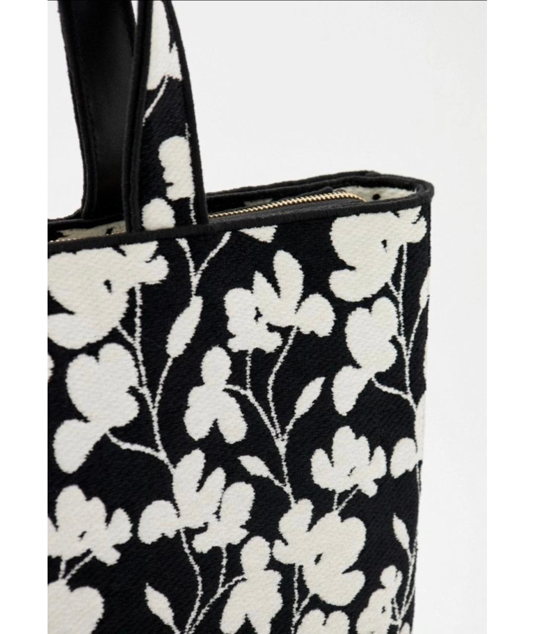 FURLA Черная тканевая сумка тоут, фото 3