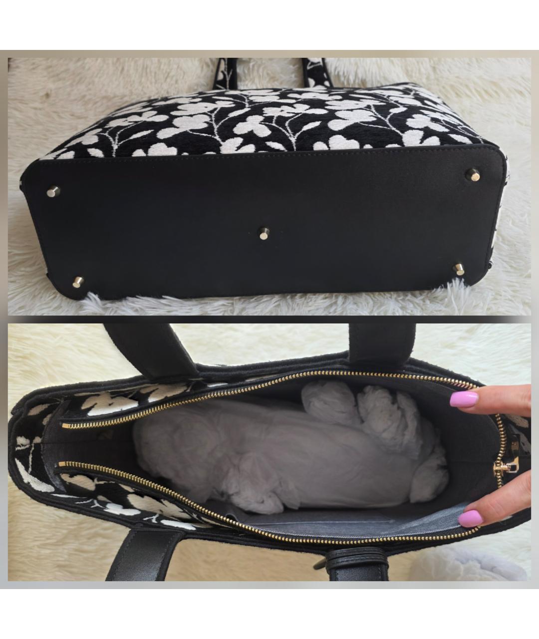 FURLA Черная тканевая сумка тоут, фото 7