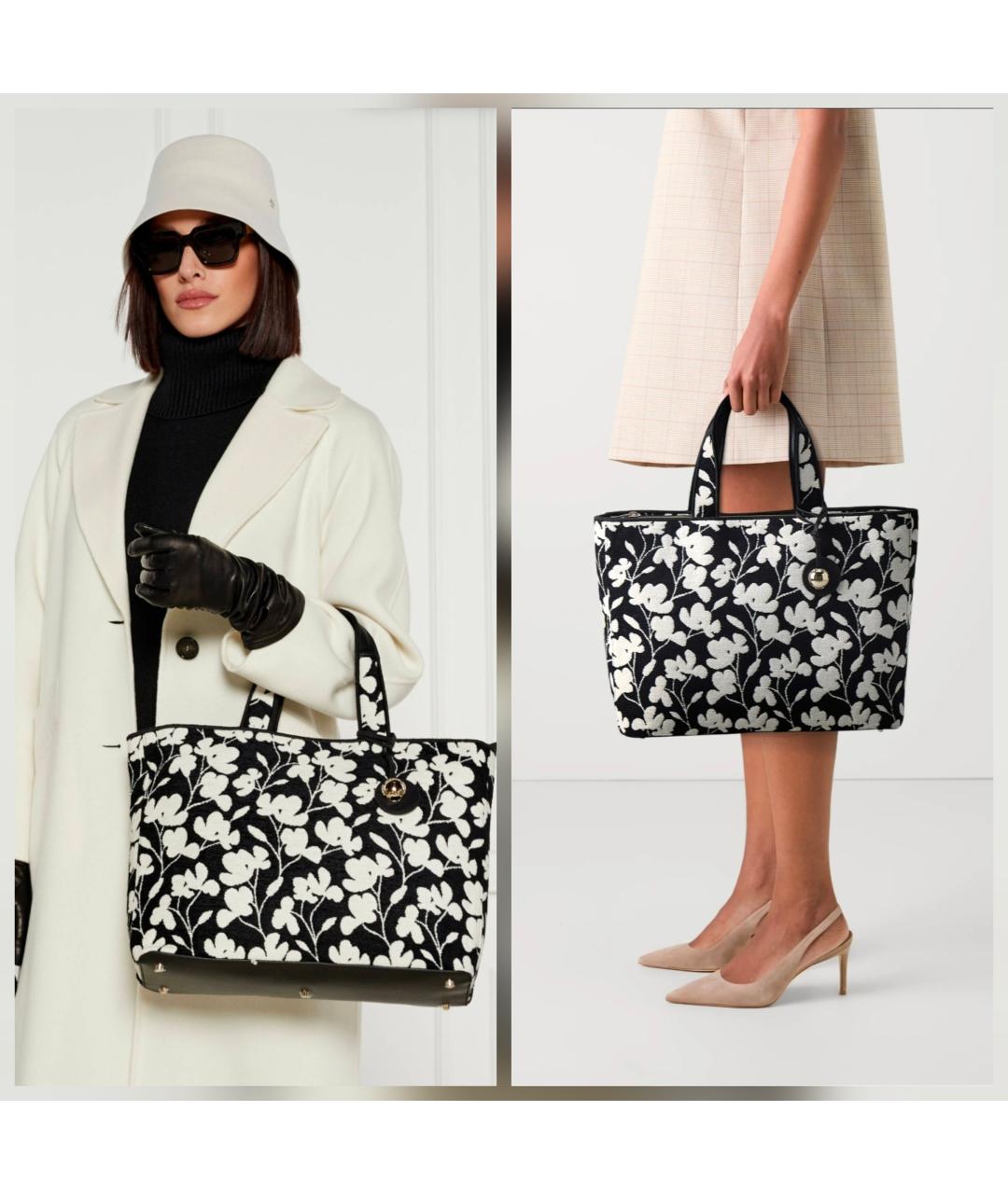 FURLA Черная тканевая сумка тоут, фото 9