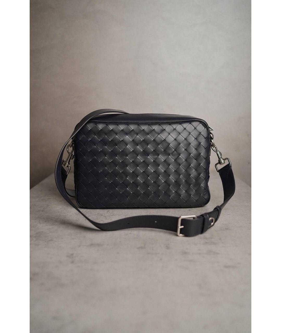 BOTTEGA VENETA Темно-синяя кожаная сумка на плечо, фото 8