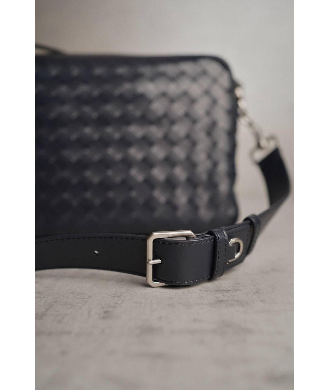 BOTTEGA VENETA Темно-синяя кожаная сумка на плечо, фото 2