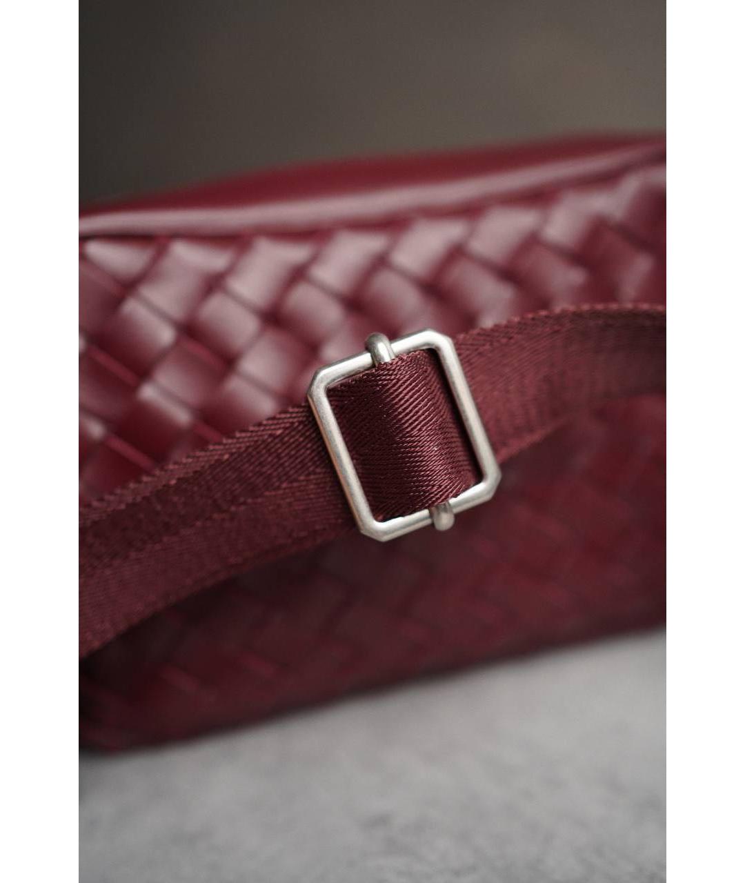 BOTTEGA VENETA Бордовая кожаная сумка через плечо, фото 5