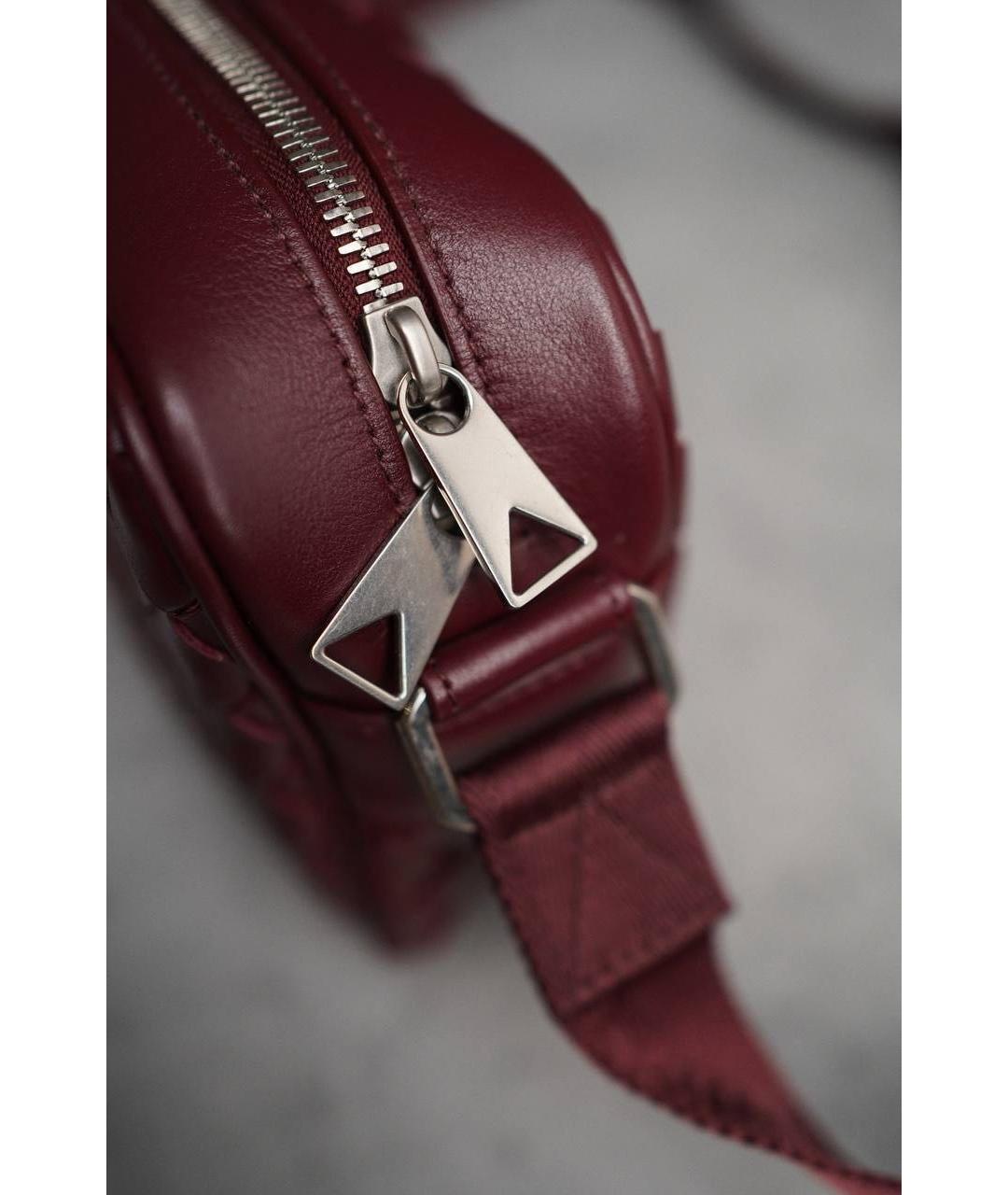 BOTTEGA VENETA Бордовая кожаная сумка через плечо, фото 4