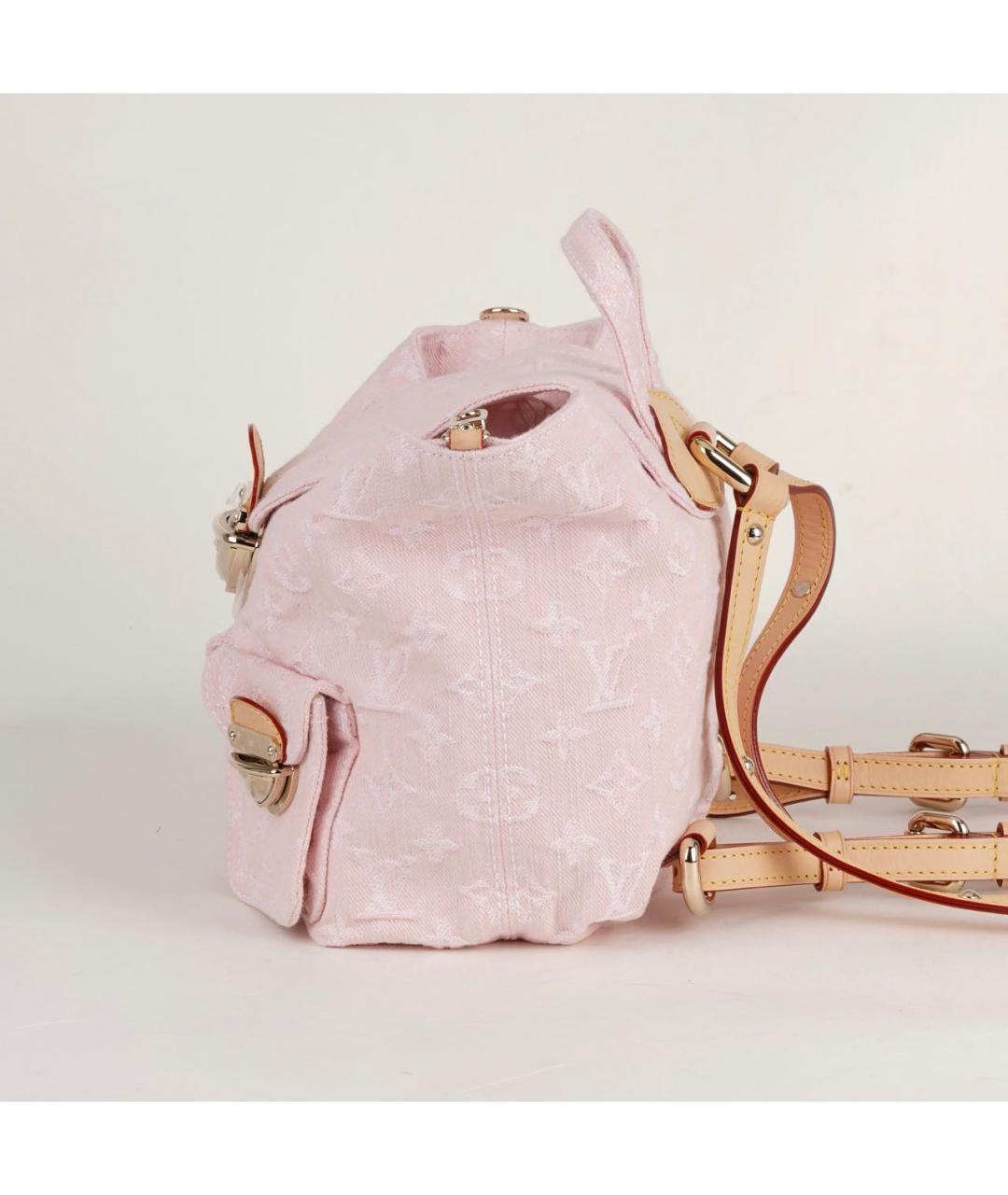 LOUIS VUITTON Розовый деним рюкзак, фото 5