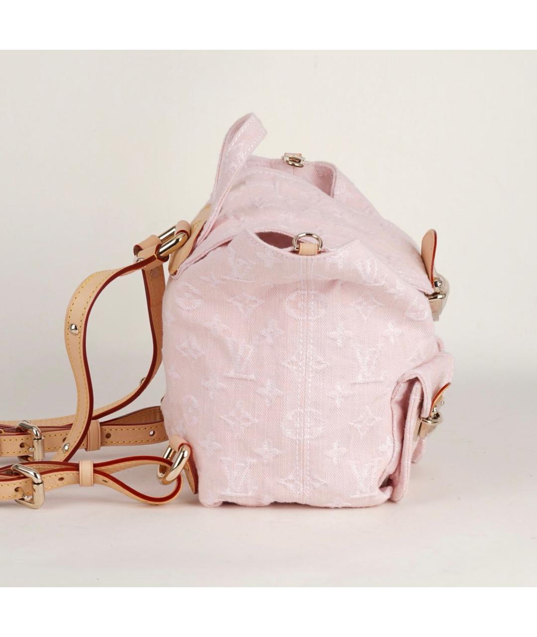 LOUIS VUITTON Розовый деним рюкзак, фото 4