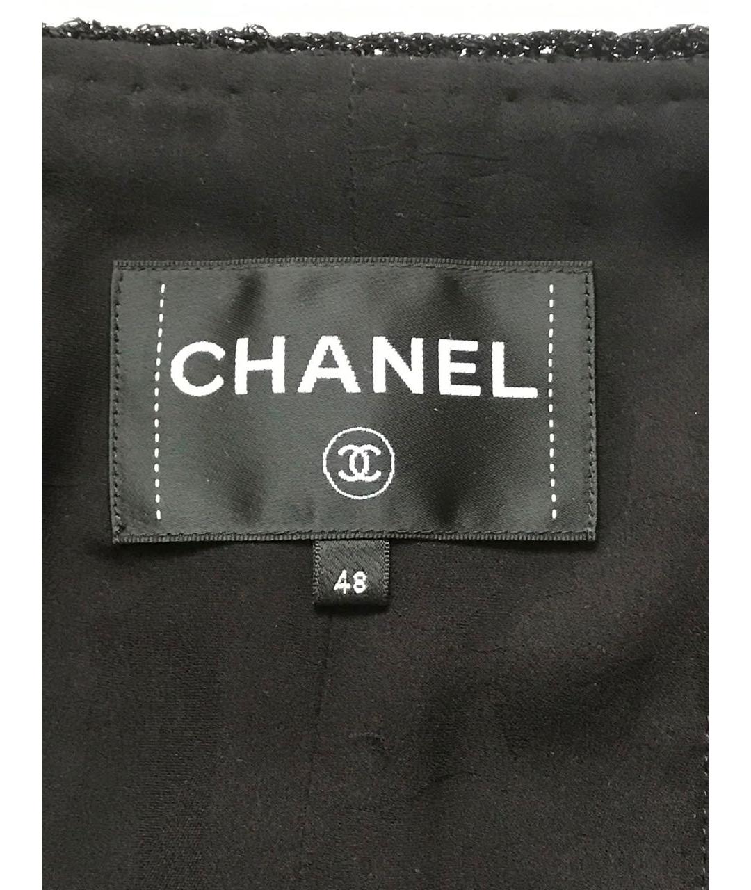 CHANEL Черный хлопковый жакет/пиджак, фото 3